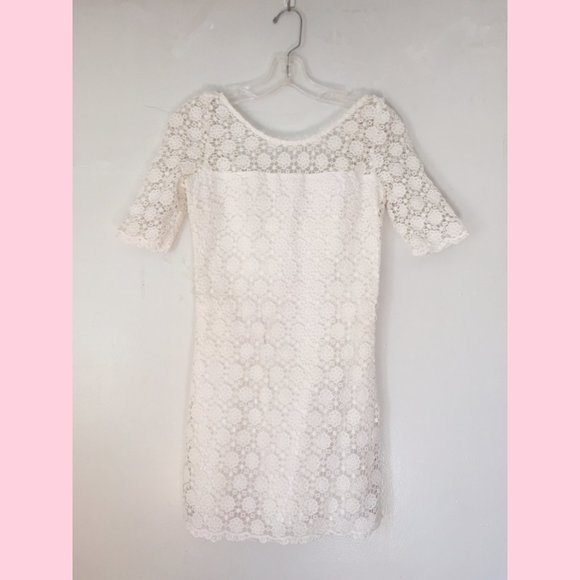 Abercrombie & Fitch White Crochet Scoop Mini Dress US 2 - Picture 2 of 4